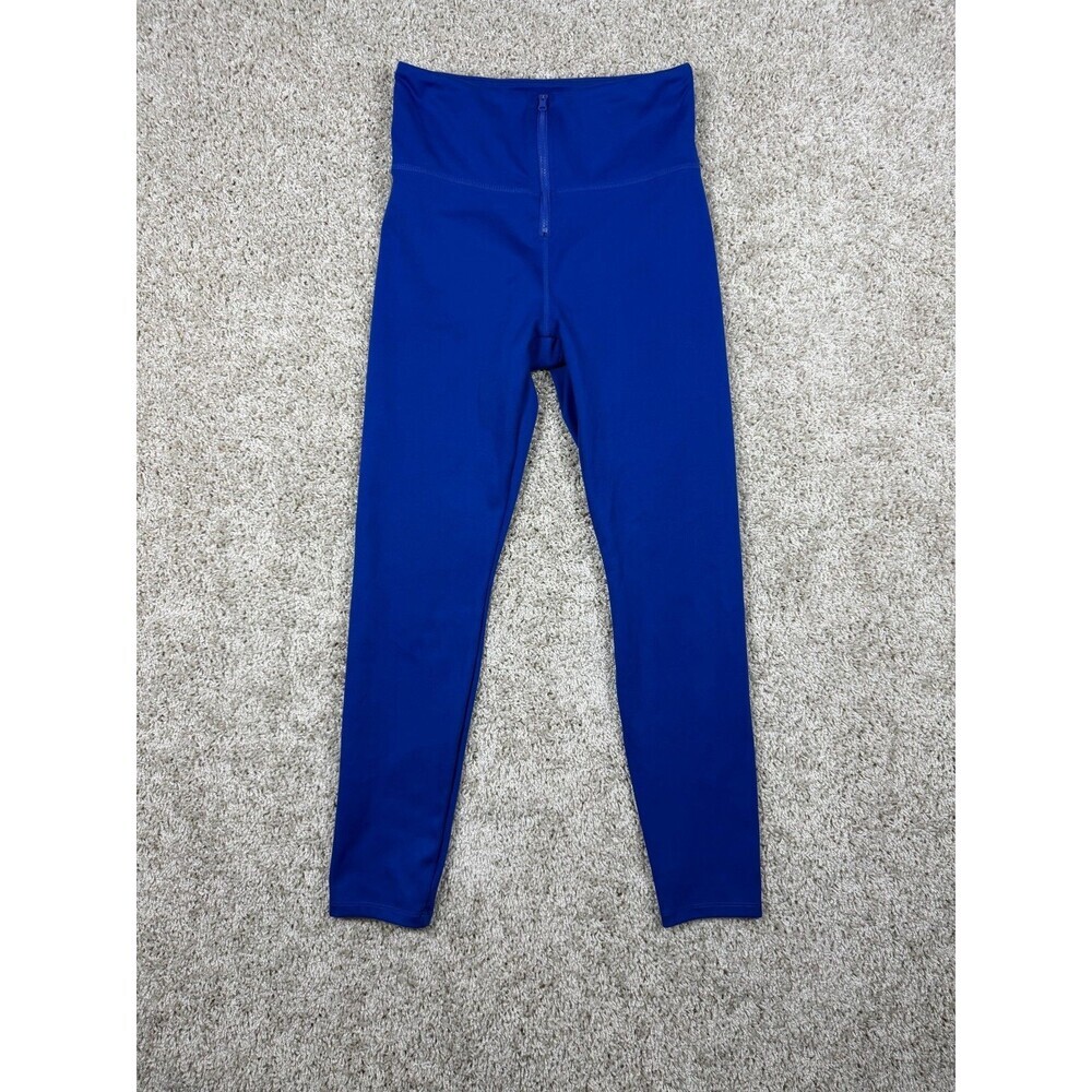 Cycle House Womens Blue High Rise Zip Front Leggings Size Small